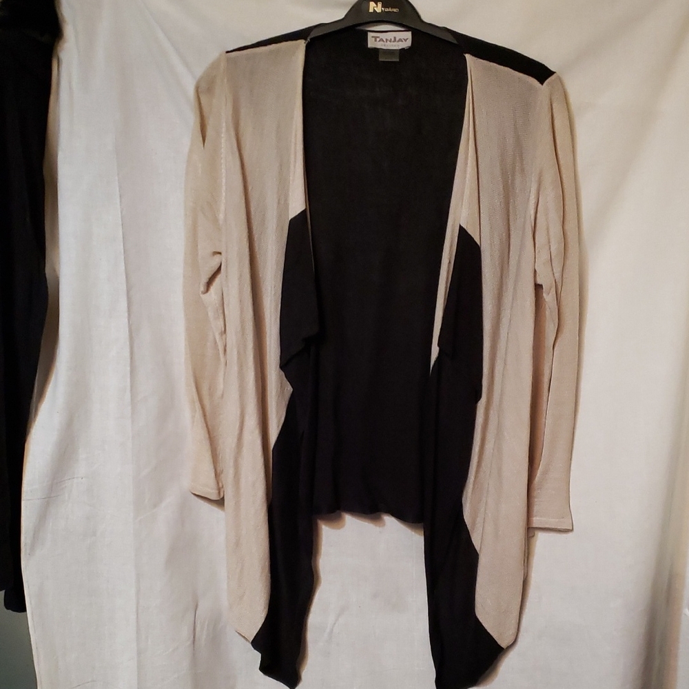 TanJay Women's Black and Cream Cardigan